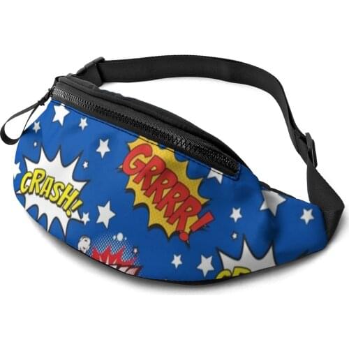 Art Waist Bag Polyester Pattern Waist Pack Men Jogging Bag