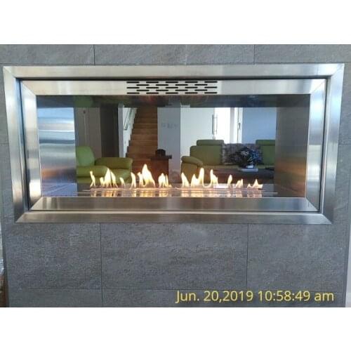 Inno-Fire 36 inch dry contact intelligent real flame bio ethanol stainless steel fireplace