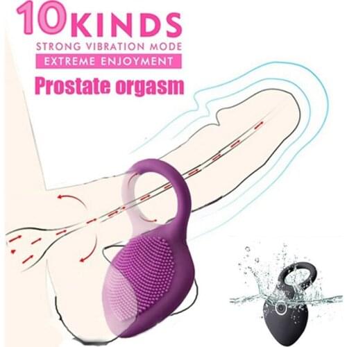 Sex Toy for Men Couples CockRing Clitoris Stimulate Vibrator Vibrating Penis Ring Delay Premature Ejaculation Lock Fine Ring