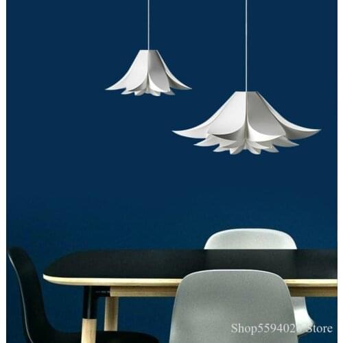 Creative Lily Bedroom Pendant Lamp Danish Designer Chandelier Lighting Ins Modern Simple Living Room Pine White Led Pendant