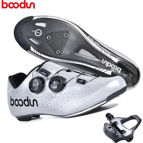 Boodun Carbon Fiber Road Cycling Shoes sapatilha ciclismo Breathable Bicycle Locking Shoes Quick-drying Waterproof Cycling Shoes