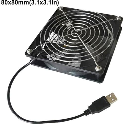 5V USB Router Cooling Fan DIY TV Box Ball Sleeve Cooler With Protective Net Desktop Cooling Fan Router Computer Cooler Fan