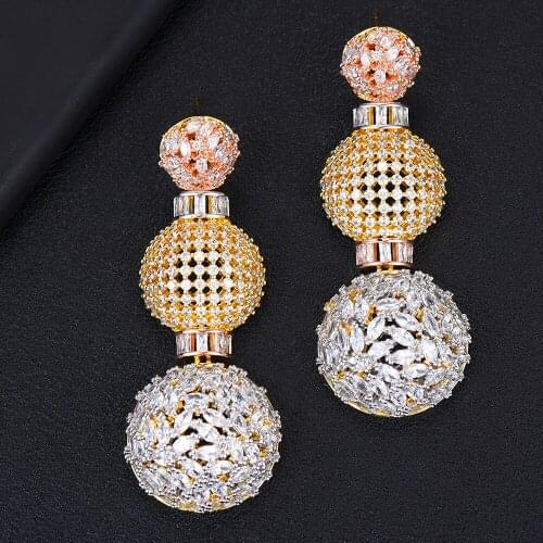 LARRAURI 2019 Charms African korean Elegant Womens Drop Earrings in Jewelry Multicolor Cubic Zirconia Dangle Statement Earrings