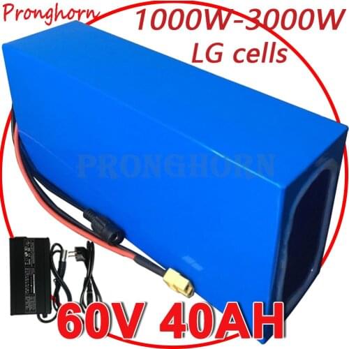 60V Electric Scooter Battery 60V 13Ah 16Ah 20Ah 22Ah 25Ah 30Ah 35Ah 40Ah E-Bike Lithium Battery use LG for 60V 1000W 2000W 3000W