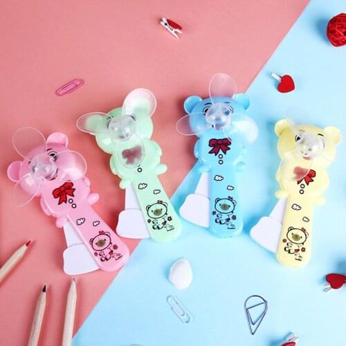 Mini Cute Bear Hand Press Fan, Manual Cooling Fan, Plastic Durable, High Wind Power, Summer Supplies, Home Travel Hand Fan