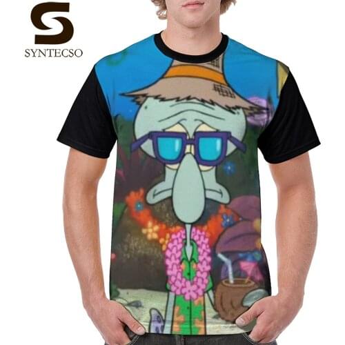 Squidward T Shirt VACAY T-Shirt Summer 4xl Graphic Tee Shirt Awesome Printed Short Sleeves Men 100 Percent Polyester Tshirt
