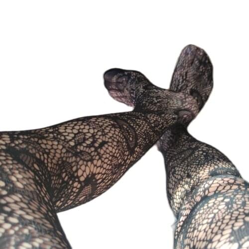 Nylon Stocking Fetish Wild Stylish Fashion Pantyhose Socks With Lace Flowers