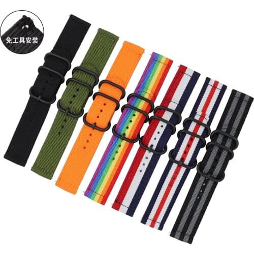Nylon Canvas Band Strap for Xiaomi Huami Amazfit Bip Stratos 3 2/2S PACE GTR 42/47MM Watchband for Samsung Gear S3 S2 Bracelet