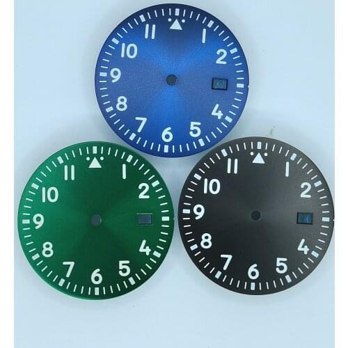 New Watch Part 33.8MM Dial Green Luminous Fit NH35 Automatic Movement