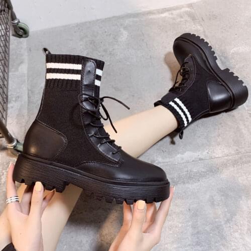 2021 New Autumn and Winter Explosions Suede Color Matching Wild High-top Wool Mouthboots Women Shoes Women Boots