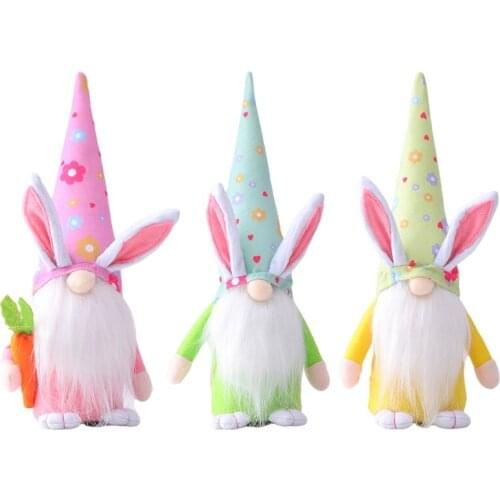 Easter Carrot Bunny Faceless Doll Gnome Spring Gifts Swedish Tomte Rabbit Plush Toys Ornaments Kids Gifts Home Party Decoration