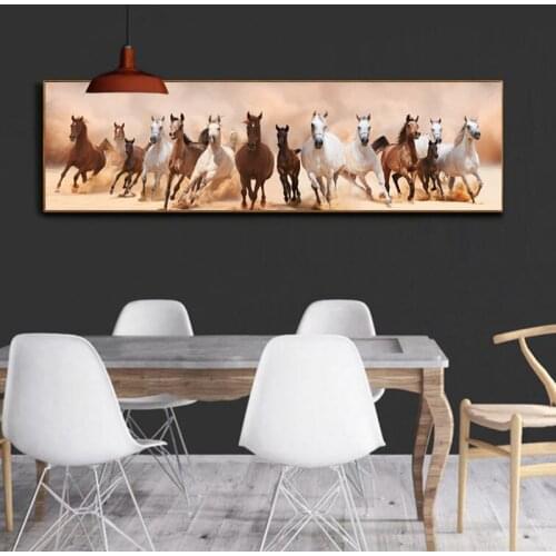SELFLESSLY Running Horses Cuadros Posters HD Large Size Pictures Animal Canvas Prints Wall Painting for Living Room Home Decor