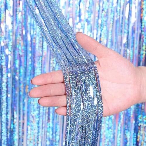 Party Favors Wedding Decoration Party Supplies Photozone Rain Tinsel Foil Curtain Birthday Party Wall Drapes Photo Zone Backdrop