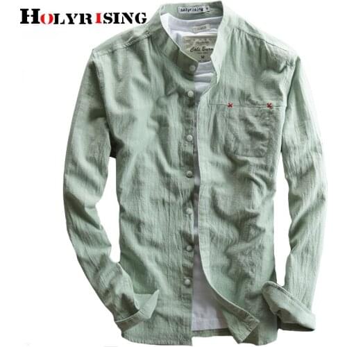 2019 Spring Autumn Summer Long Sleeve Cotton And Linen Shirts Fashion Casual Man Slim Fit Shirts M-3Xl size 18880-5