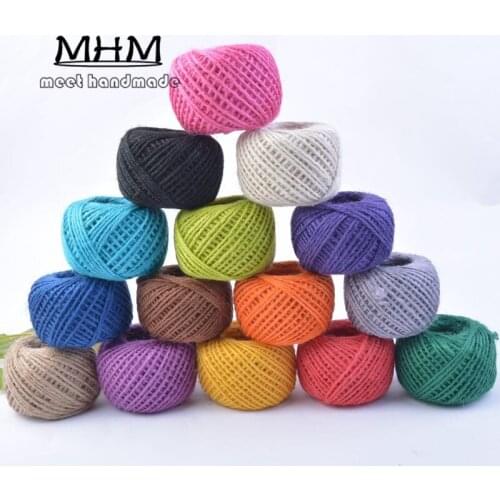 Hand Made DIY Natural Sisal 2mm Rustic Wedding Decoration 50m Twine Thin Twisted Jute Rope String Cord Christmas