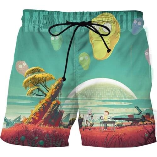 Fashion mens cartoon beach shorts 3D printed anime shorts Casual breathable shorts Harajuku Bermuda shorts Swimming trunks men