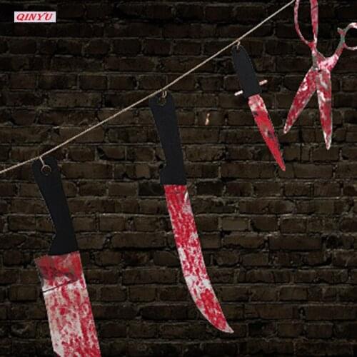 Halloween Decor Scary Jokes Horror Party Blood Creativity Horror Headband Fake Weapon Axe Knife Hairbands Horrific Prop DIY 5z