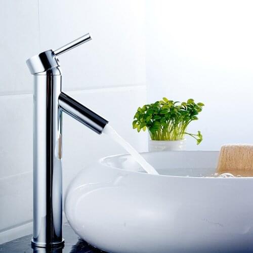Vidric Single handle bathroom single handle chrome brass tall faucets hot and cold water basin mixer tap bathroom accessories