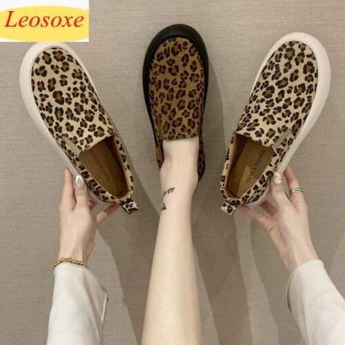 Autumn/winter Women Sneakers Thick Platform Casual Shoes Women Fashion Leopard Print High Top Shoes Sports Shoes Female Shoes