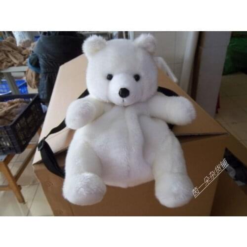 Cute plush toy lovely scarf polar bear backpack bag schoolbag girls boys kindergarten birthday Christmas gift 1pc