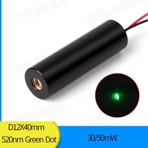 12mm Low operating temperature 30mW 50mW 520nm Green Dot Laser Diode Module Industrial Grade APC Driver TYLASERS