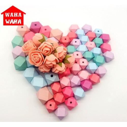 15-20MM DIY Geometric Multicolour Wooden Cube Unfinished Geometric Beads for Jewelry Making Necklace DIY Key Chains Bead