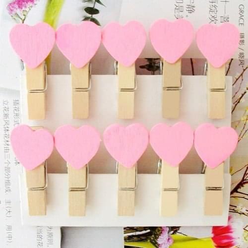 150PCS/lot New pink color Heart Wood bag clips / wooden Clip for wedding birthday party/Fashion Special Gift / wholesale