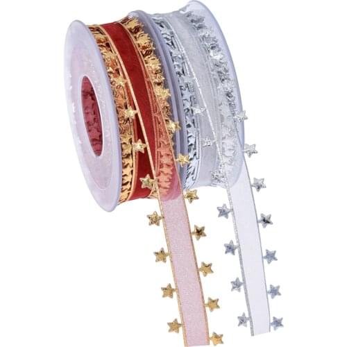 2x Christmas Ribbons Craft Holiday Grosgrain DIY Gift Wrapping Season 15M