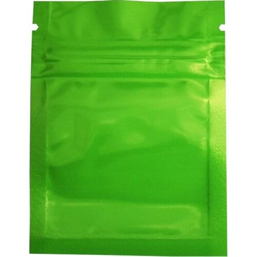 200Pcs 6*8cm Reusable Mylar Ziplock Bag with Tear Notch Glossy Aluminum Foil Zip Lock Packing Bag for Coffee Grain Sample Pack