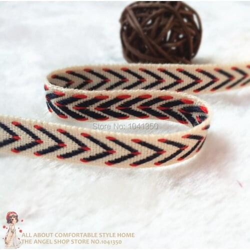 3/8''10mm 20yards Zakka Handmade Accessories Woven Jacquard Ribbon Herringbone belt Free Shipping wholesale