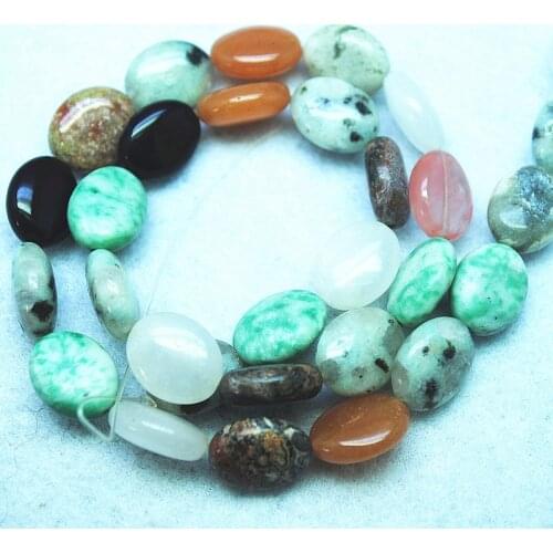 30pcs Love Loose Stone Beads Strings Oval Shape 11x13mm Nature Stone Mix Colors Jewelry Accessories And Findings New Arrivals
