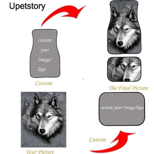 4Pcs Non-slip Auto Floor Mat Wear Resistant Car Accessories Custom Fit Floor Mats for Vehicle 3D Print Wolf/Galaxy/Image/Logo