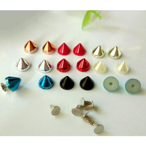 6*5mm Colorful Trimits Plastic Spike Garment Rivet With Studs For Bag Hat Shoes Jacket Cellphone Case Leather Carft Accessories