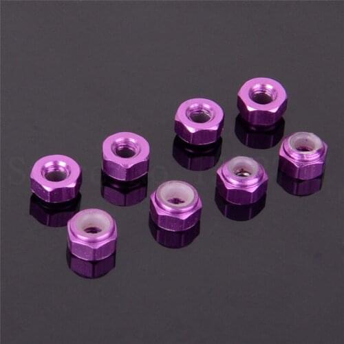 8pcs HSP 122048 102048 02102 Aluminum Alloy Nylon Nut M3 8pcs/ Set RC Upgrade Parts For 1/10 Scale 4WD On Road Car XRST Power