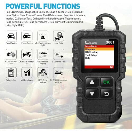 Auto Car Code Reader X431 Creader 3001 OBD2 Scanner CR3001 CR Diagnostic Tool