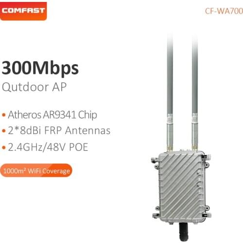 COMFAST 300Mbps Wifi Router High Power Outdoor Weatherproof Outdoor Hotspot AP Base Station Larger Area Wifi Coverage CF-WA700