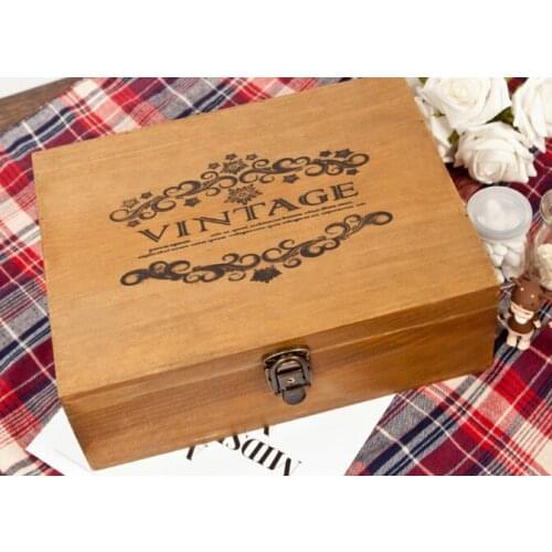 1PC High Quality Home Wooden Storage Box Jewelry Desktop torage Box French Retro Style Handmade Craft Jewelry Case JL 0907