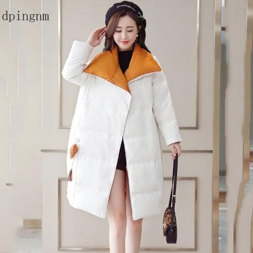 Europe Oversized Winter Coat Female Warm Down Jacket Parkas Women 2018 Long Cotton Padded Jackets Streetwear Thick Overcoat 2654