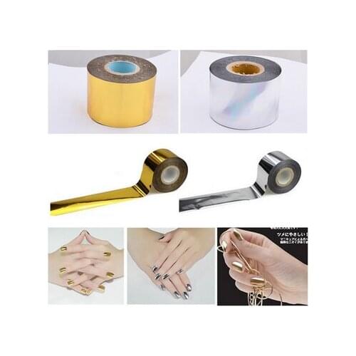 200pcs 4cm * 120m Gold Silver Starry Sky Nail Foil Tape Nail Art Transfer Sticker Nail Art Decoration Tools new