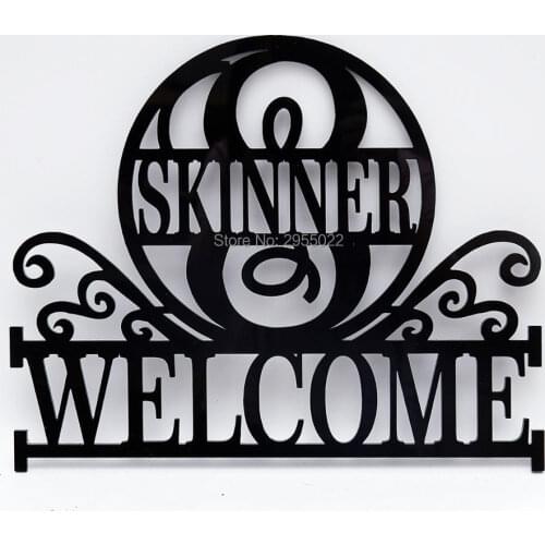 Personalized wall hanging Sign with Monogram and Last Name,Door Wall Hanger Hanging,acrylic Wedding Gift, custom family sign