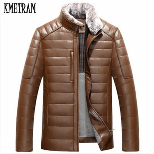KMETRAM Winter 90% Mens White Duck Down Jacket With Real Fur Collar Men Fashion Duck Down Jacket Men Parka Pluma Hombre HH372