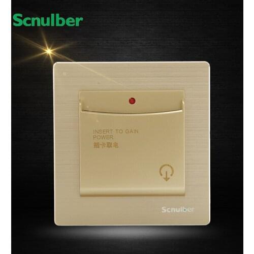 Metal cover champagne one gang 30A contactless insert to gain power save energy wall switch