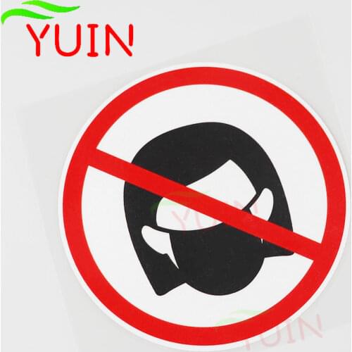 Do Not Wear Masks Warning Sign Car Sticker Graphic Decoration Accessories Personality PVC Waterproof High Quality Decal 12*12cm