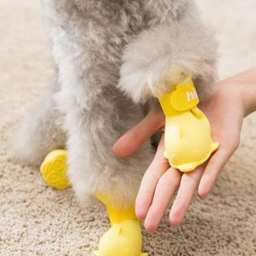 Hot Sales Pet Dog Rainshoes Waterproof Silicone Dog Shoes Anti-skid Boots For S/M/L Dogs Cats Rainy Days Appear Pet Supplies