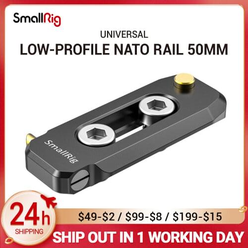 SmallRig Low-profile 6mm thick NATO Rail 50mm with NATO clamp for quick release 1/4"-20 mounting screws BUN2468B
