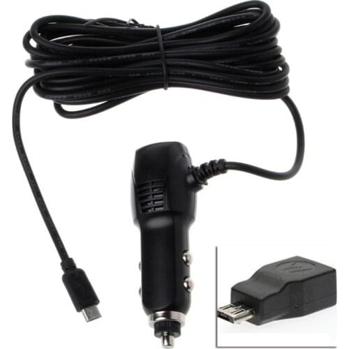 New Micro USB Port 5V 2A Car Charger Adapter For Car DVR Vehicle Charging w/3.5m Cable