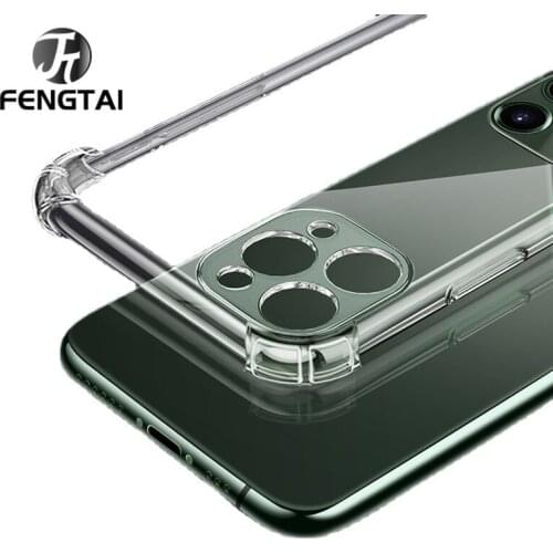 Shockproof Silicone Clear Phone Case For iPhone 12 11 Pro Max XR X XsMax 6 7 8 Plus SE Mini Lens Protection Soft Case Back Cover