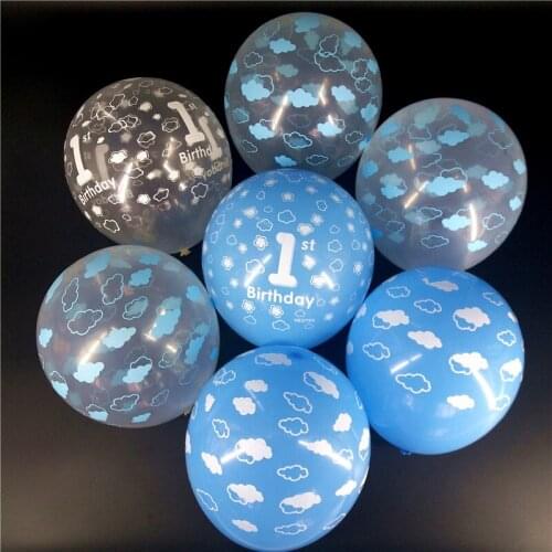 12''pink blue clear Cloud Balloons 30pcs Latex Balloons for girls boys Birthday Party Childrens Day Decorations Romantic Party