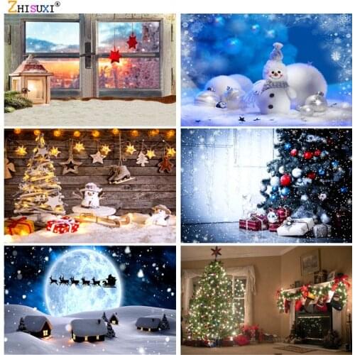 Christmas Theme Photography Background Snowman Christmas tree Children Portrait Backdrops For Photo Studio Props 21622 SLHT-02