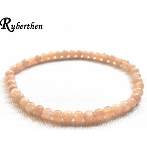 Ruberthen AA Grade Sunstone Bracelet Women`s Energy Balance Bracelet Mini Gem Stone Yoga Bracelet